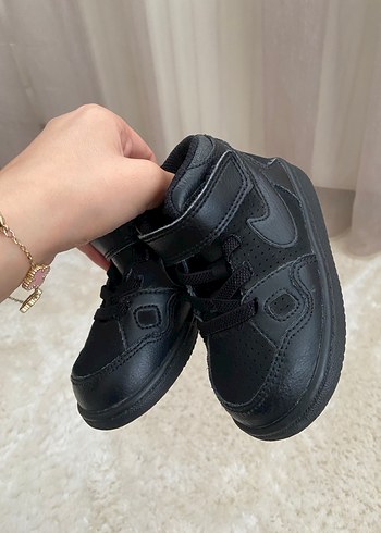 22 Beden siyah Renk Siyah Erkek Çocuk Spor Ayakkabı Velcro