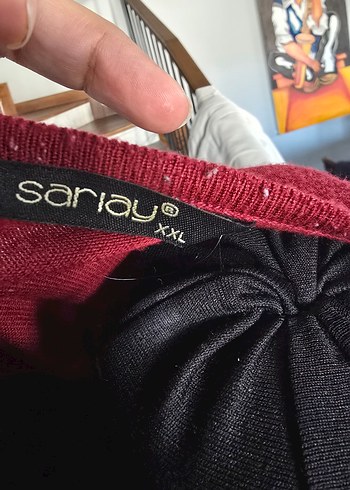 xxl Beden bordo Renk Bordo Desenli Kadın Bluz