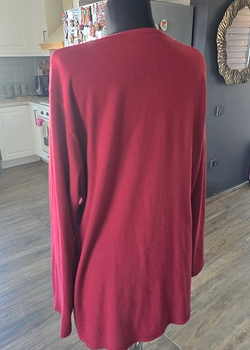 xxl Beden Bordo Desenli Kadın Bluz