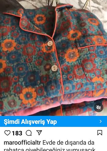 36 Beden Çiçek Desenli Bohem Uzun Kollu pijama takim