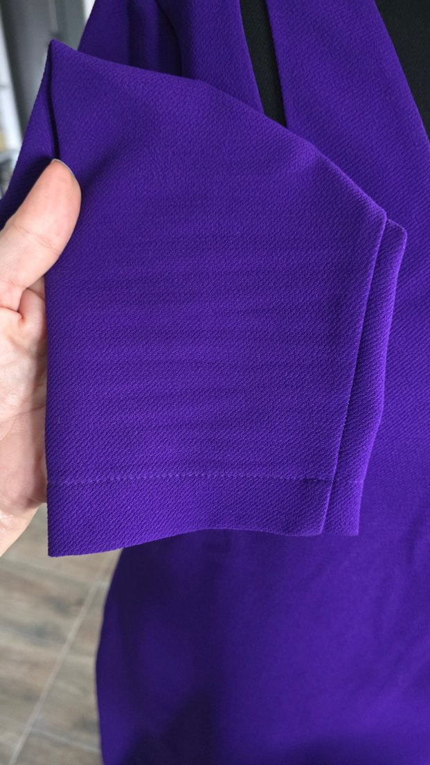 fabrika.marka Mor V Yaka Midi Kadın Elbise - Görsel 3