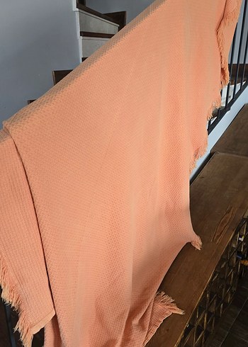 tek kisilik turuncu  yatak ortusu/pike - Görsel 2