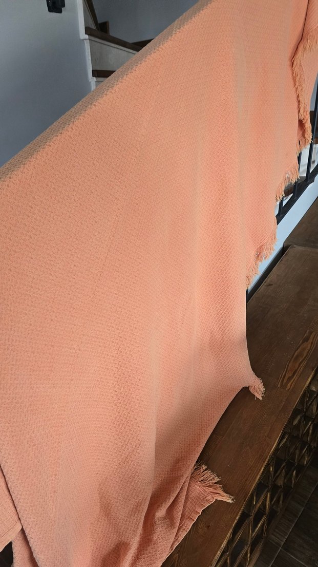 tek kisilik turuncu  yatak ortusu/pike - Görsel 3