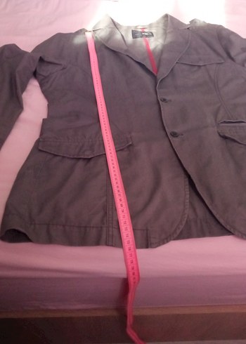 Gri Düğmeli Erkek baharlık ceket - Görsel 5