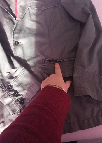 Gri Düğmeli Erkek baharlık ceket - Görsel 6