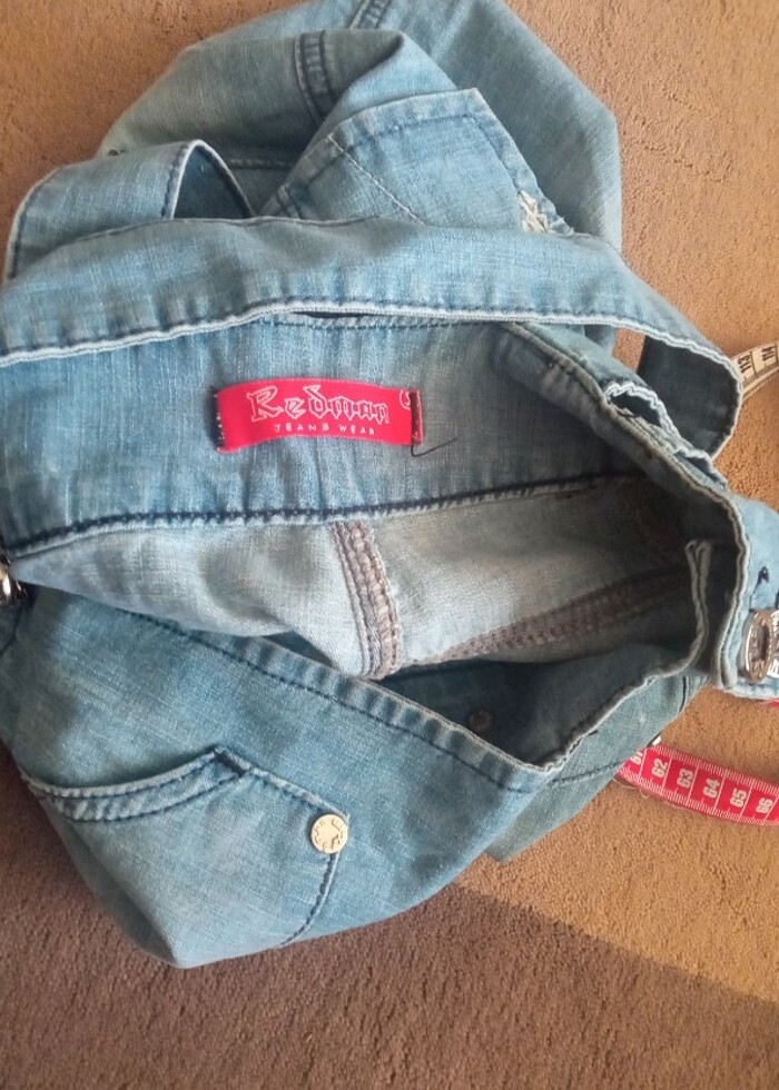 Salopet kot mini etek  - Görsel 2