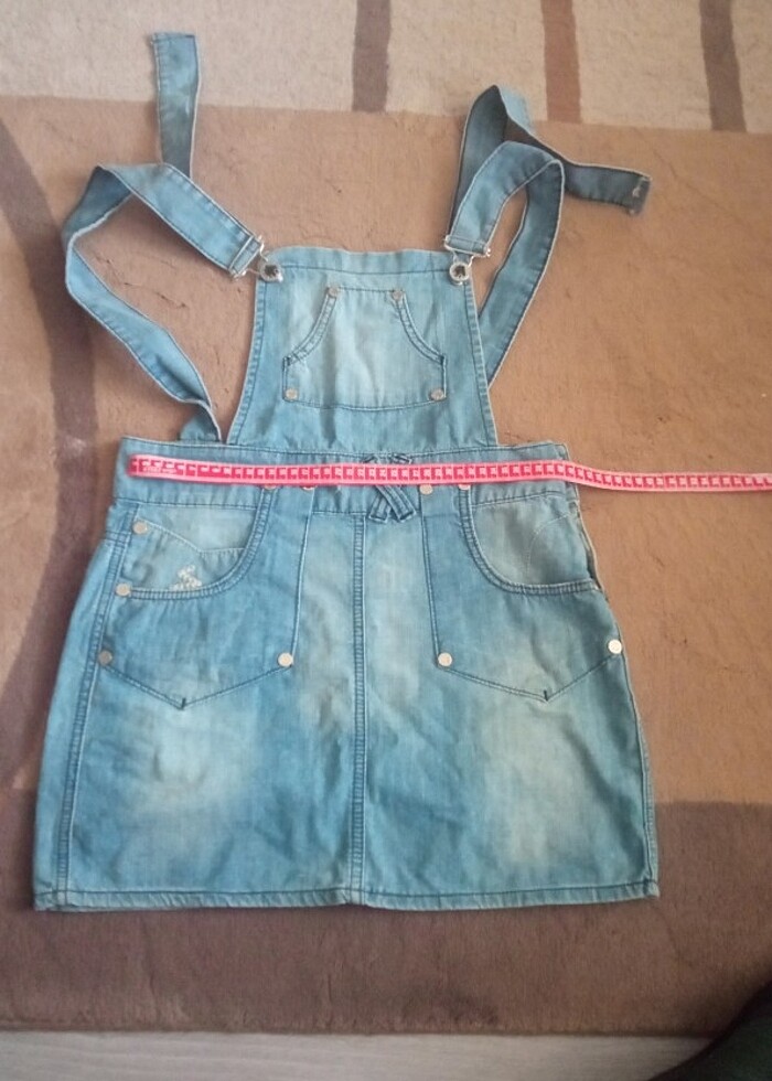 Salopet kot mini etek  - Görsel 3