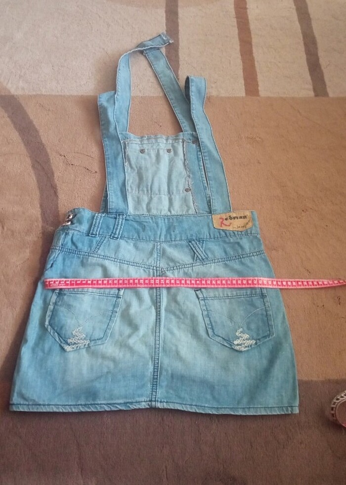 Salopet kot mini etek  - Görsel 4