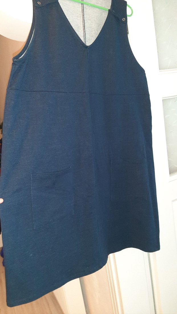 Kolsuz V Yakalı Hamile elbise - Görsel 5