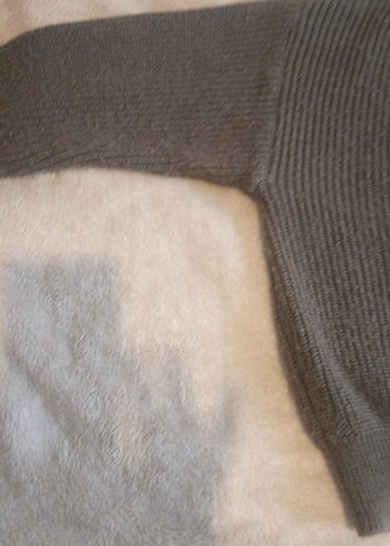 Düğmeli Kahverengi Triko Kadın Hırka - Görsel 3