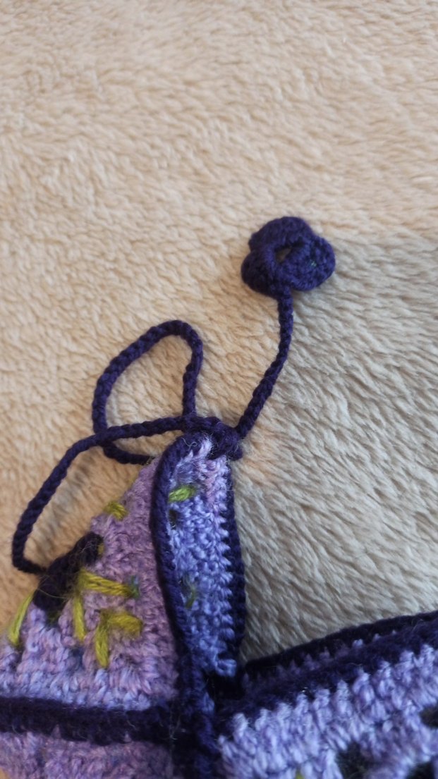 Mor Nakışlı Örgü Bohem Kadın Terlik - Görsel 3