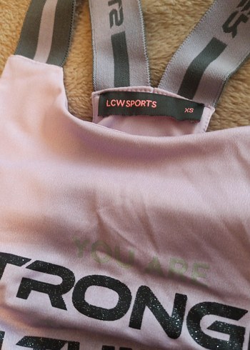 Pembe Baskılı Spor Straplez Atlet - Görsel 3