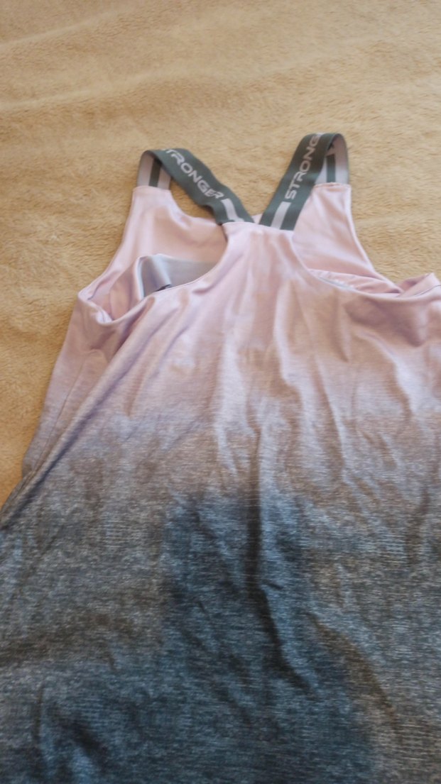 Pembe Baskılı Spor Straplez Atlet - Görsel 5