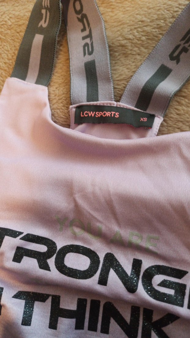 Pembe Baskılı Spor Straplez Atlet - Görsel 3