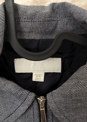 Gri Kadın Denim Ceket Fermuarlı - Görsel 2