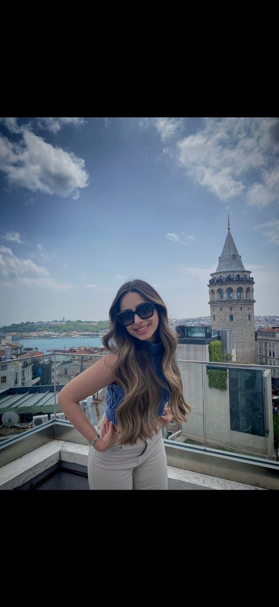 Bohem Kısa Mavi Boğazlı Örme crop - Görsel 4