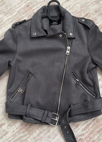Kemerli gri kadife Gotik Ceket - Görsel 3