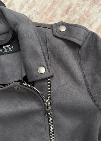 Kemerli gri kadife Gotik Ceket - Görsel 5