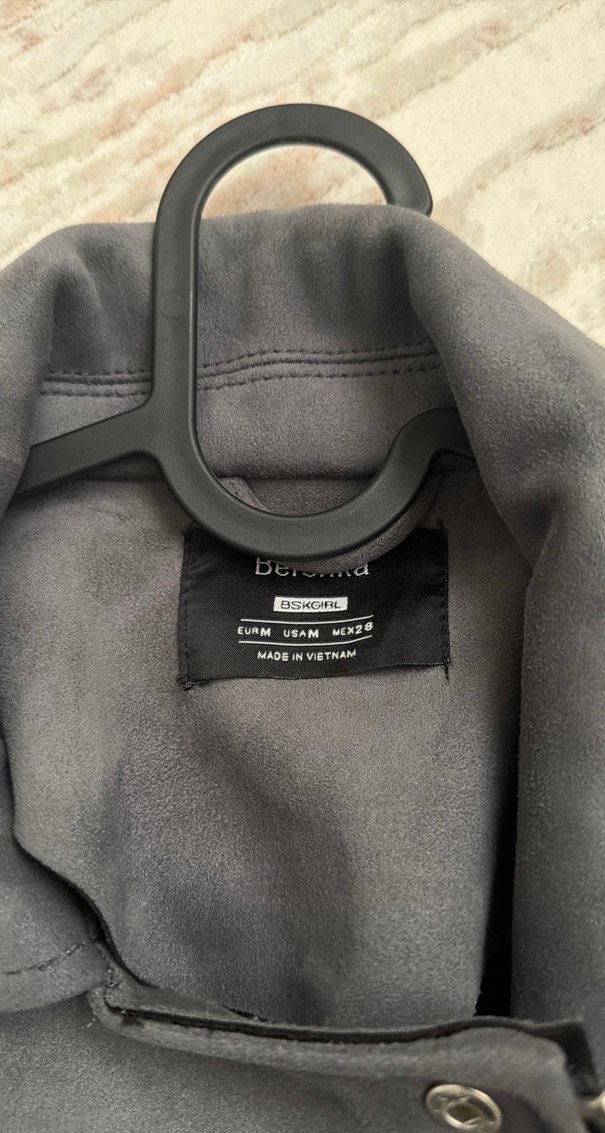 Kemerli gri kadife Gotik Ceket - Görsel 4