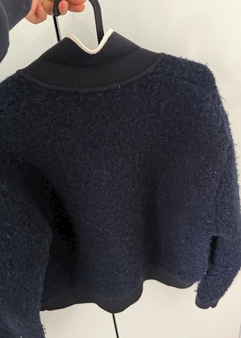 Düğmeli lacivert Mini Kadın Ceket - Görsel 5