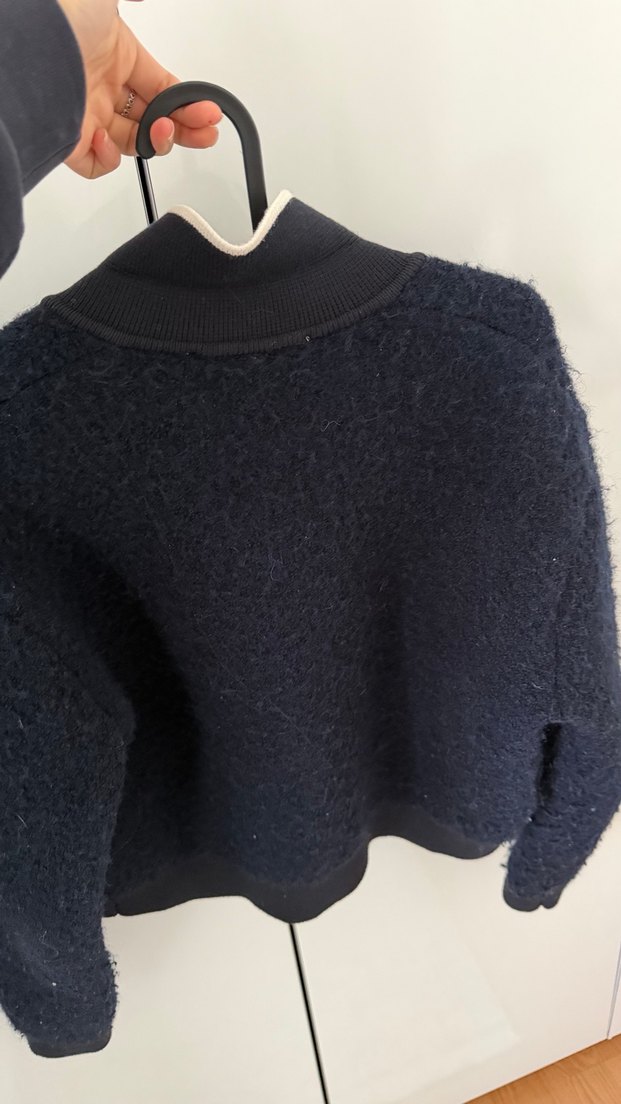 Düğmeli lacivert Mini Kadın Ceket - Görsel 5