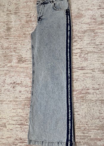 Vdr Kadın Mini Fitilli Mavi Batik Kot Pantolon - Görsel 3