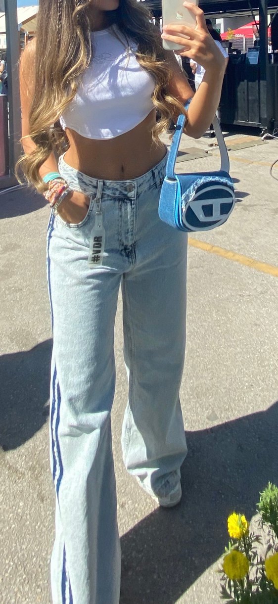 Vdr Kadın Mini Fitilli Mavi Batik Kot Pantolon - Görsel 2