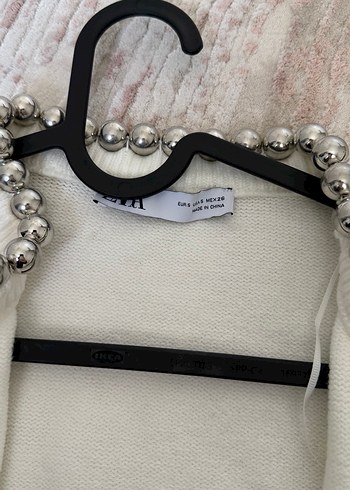 İnci Detaylı Kısa Kollu Beyaz Triko Hırka - Görsel 3