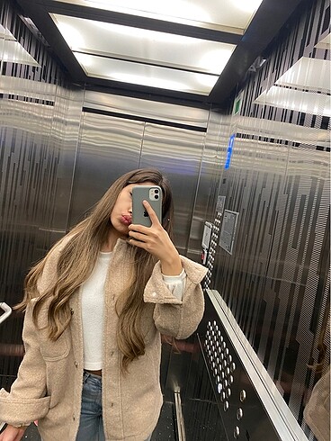 Krem ceket Bershka - Görsel 6