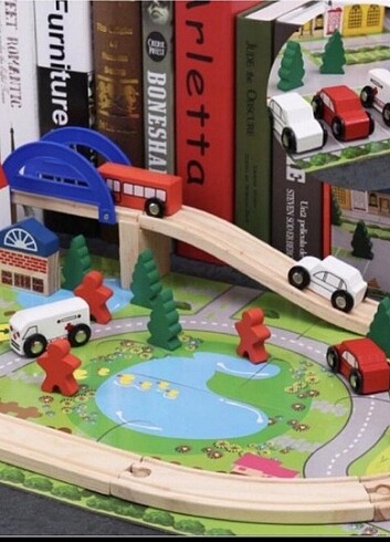 Ahşap 40 parça araba yolu 