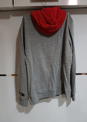 Gri Kapüşonlu Kadın Sweatshirt - Görsel 2