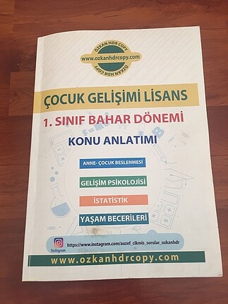 Auzef 1.sınıf bahar dönemi çocuk gelişim kitabı