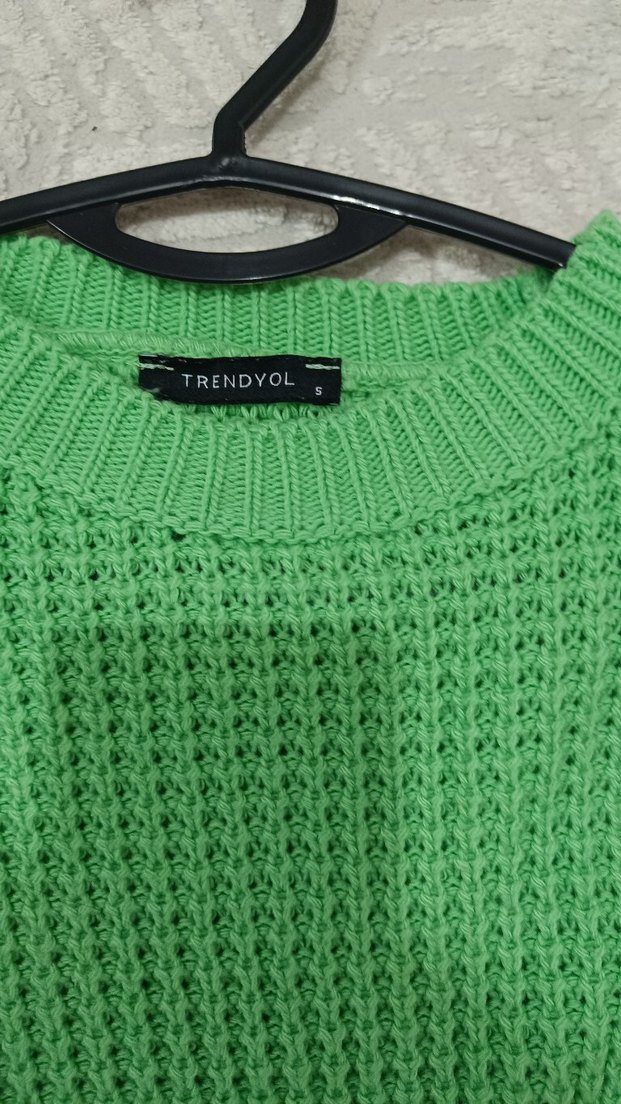 Yeşil Örgü Kadın Triko - Görsel 2