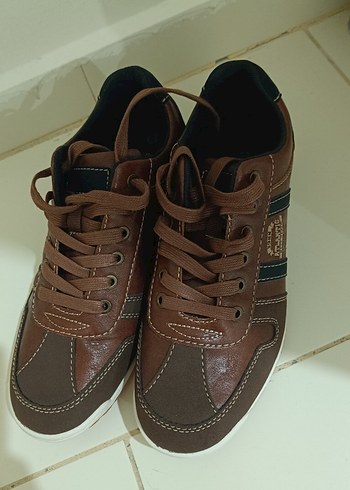 Erkek Çocuk Kahverengi Deri Bağcıklı Spor Ayakkabı 40 numara - Görsel 4
