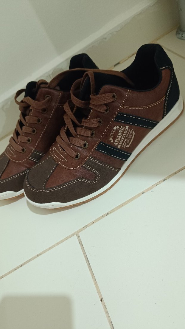 Erkek Çocuk Kahverengi Deri Bağcıklı Spor Ayakkabı 40 numara - Görsel 2