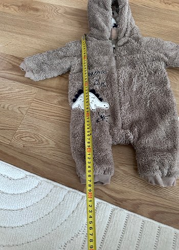 Kahverengi Bebek Peluş Tulum Kapüşonlu - Görsel 3