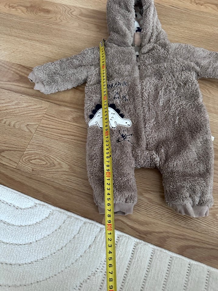 Kahverengi Bebek Peluş Tulum Kapüşonlu - Görsel 3