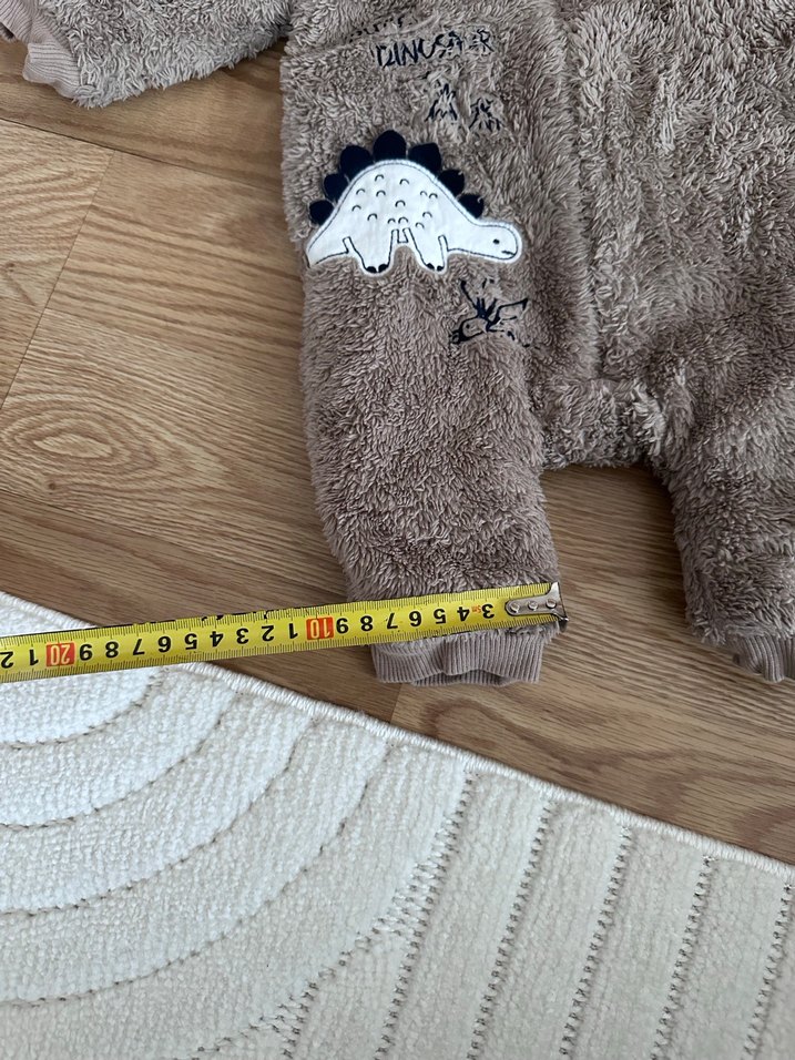 Kahverengi Bebek Peluş Tulum Kapüşonlu - Görsel 4