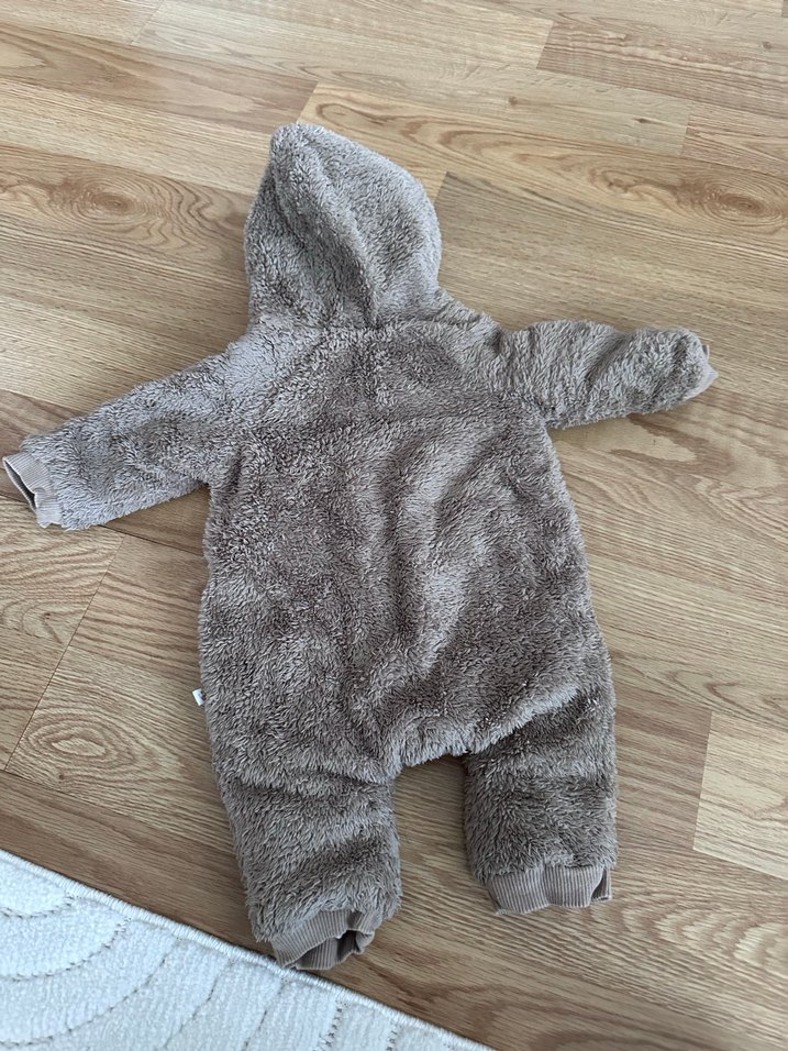 Kahverengi Bebek Peluş Tulum Kapüşonlu - Görsel 2