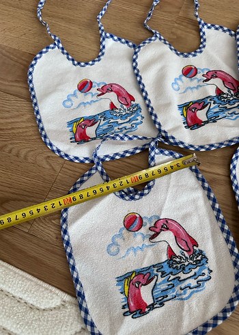 Nakışlı Renkli Mavi Bebek Önlükleri - Görsel 2