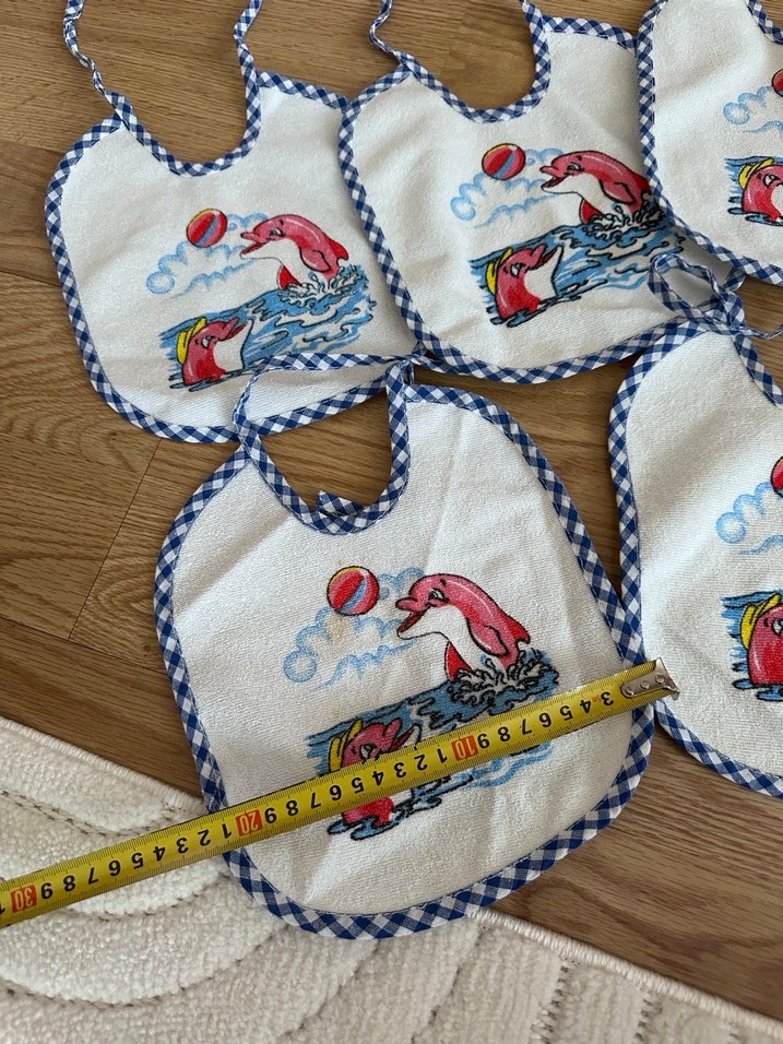 Nakışlı Renkli Mavi Bebek Önlükleri - Görsel 3