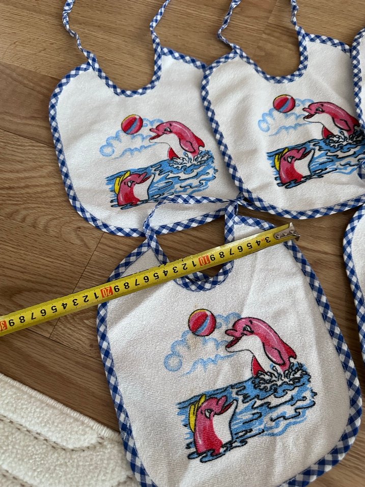 Nakışlı Renkli Mavi Bebek Önlükleri - Görsel 2