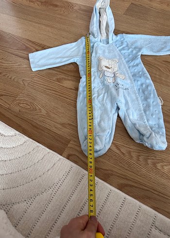 Örgü Detaylı Mavi Erkek Bebek Tulumu - Görsel 2