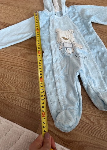 Örgü Detaylı Mavi Erkek Bebek Tulumu - Görsel 6