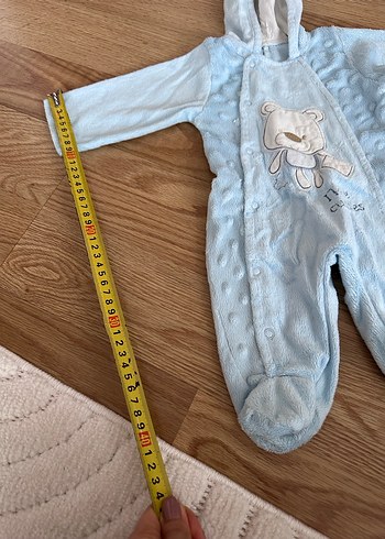 Örgü Detaylı Mavi Erkek Bebek Tulumu - Görsel 7