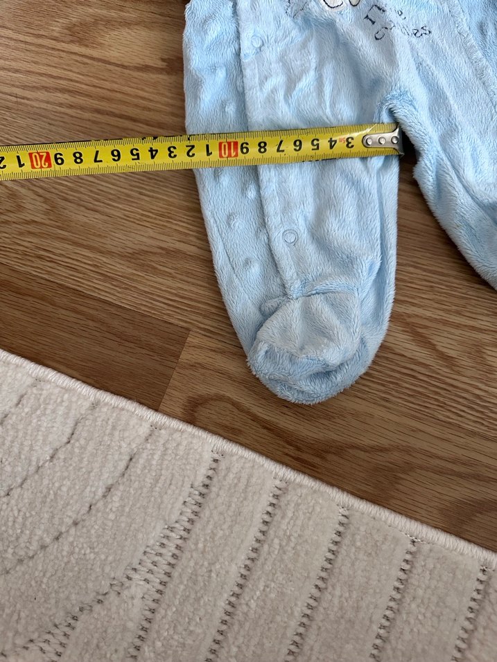 Örgü Detaylı Mavi Erkek Bebek Tulumu - Görsel 4