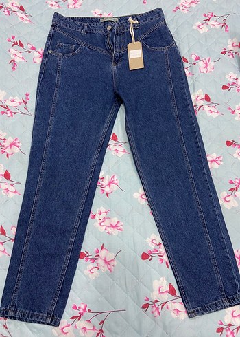 Renkli Batik Desenli Kadın Denim Pantolon