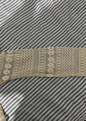 s Beden H&M Nakışlı Bohem Bej Triko Hırka