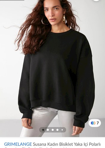 GRIMELANGE Siyah Kadın Bisiklet Yaka Sweatshirt