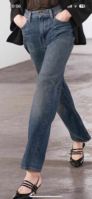 Zara Zara orta bel straight jean